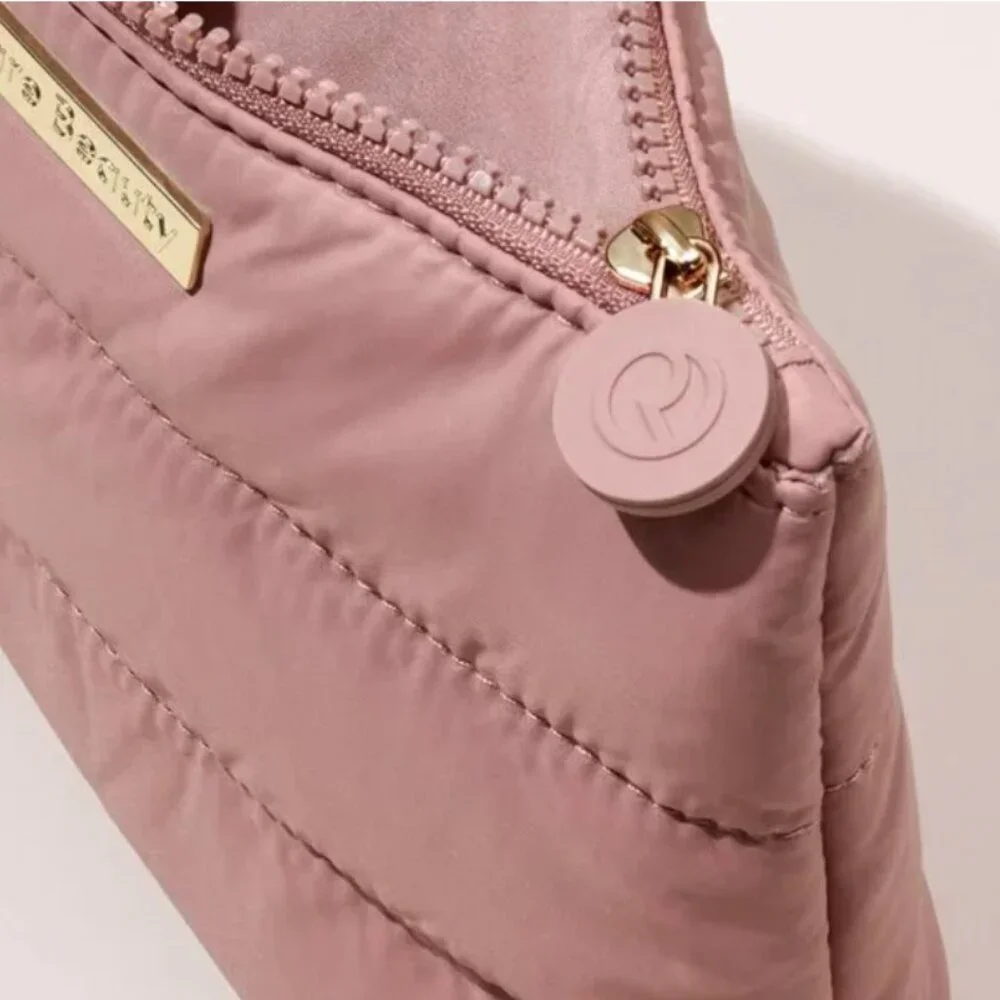 NWT Rare Beauty by Selena Gomez Find Comfort Puffy Makeup Bag in Mauve